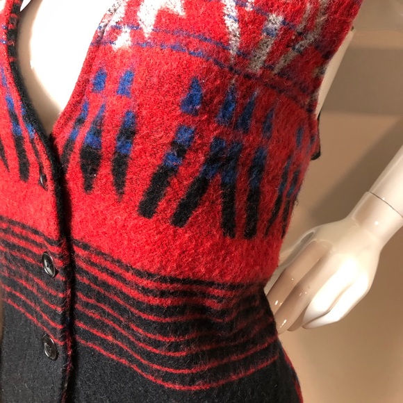 Vintage Wool Vest Southwestern Print Medium - Picture 5 of 8